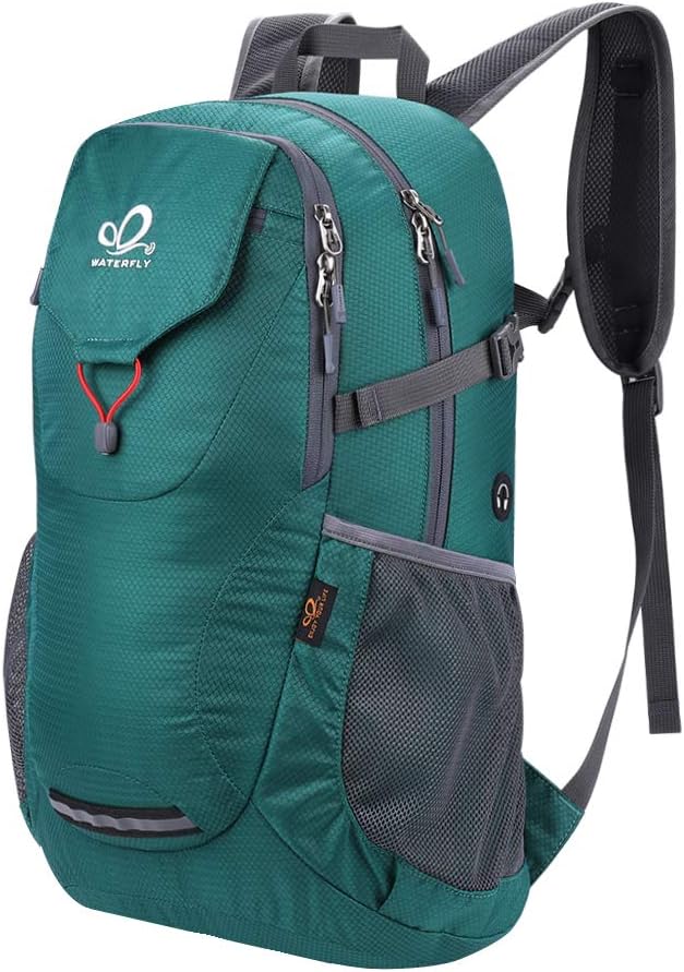 WATERFLY Lightweight Packable Hiking Backpack: 30L Foldable Travel Daypack Ultralight Camping Day Pack for Woman Man