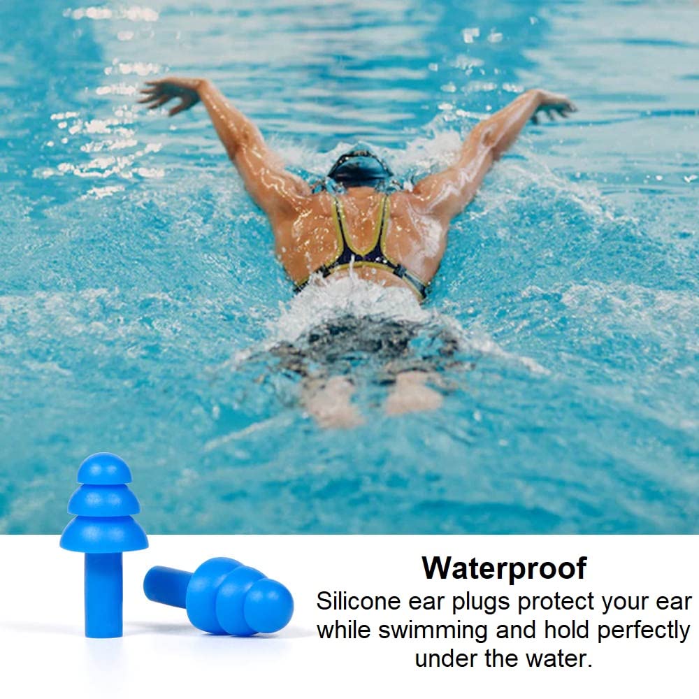 100 Pair Reusable Soft Silicone Ear Plugs Waterproof - Washable Ear Plugs for Swimming Music Concerts Construction Shooting Hunting Motor Sports Hunting Movie Earplugs for Sleeping Noise Cancelling