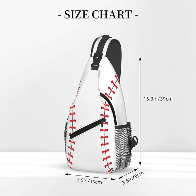 QFXUYNG Baseball Ball Adult Sling Bag Unisex Chest Bags Crossbody Backpack Casual Daypacks Shoulder Bag for Women Men Cycling Hiking Travel