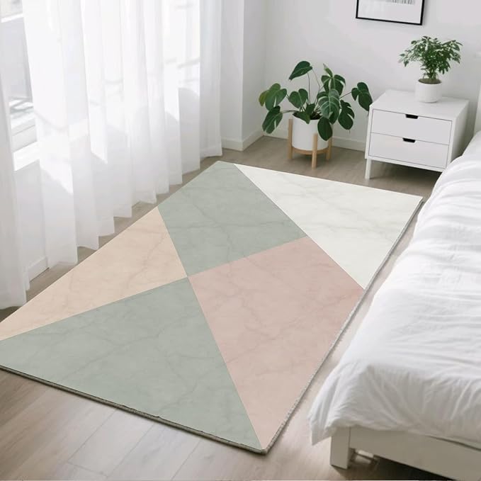 Modern Marble Rug - 5x8 Area Rug, Minimalist Marble Rugs, Abstract Luxury Outdoor Rugs, Washable & Non Slip Carpet Home Decor