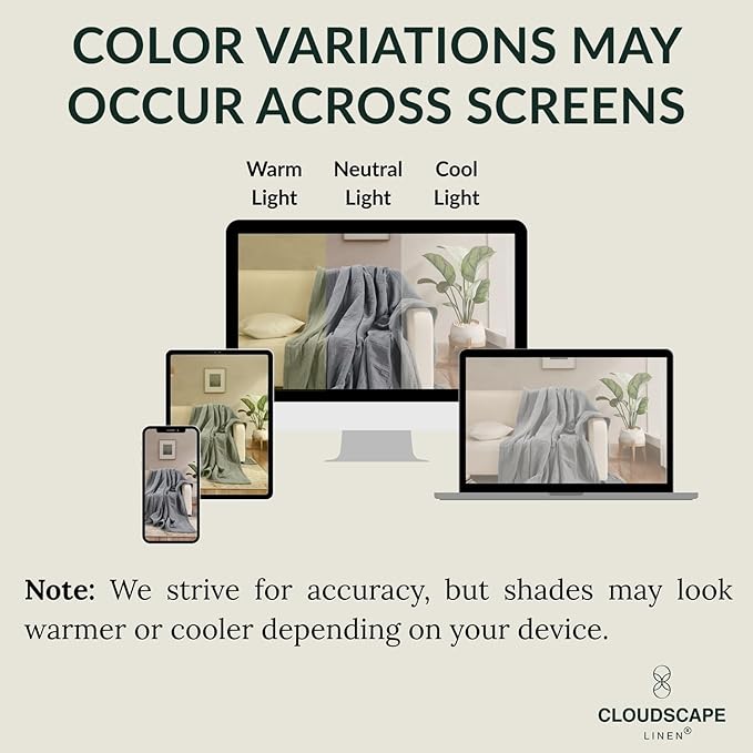 Cloud Scape Linen 8-Layer Muslin Blanket Queen Size - 100% Cotton, Soft and Breathable, Oversized Winter Blanket, Fits up to Full Size Bed, 92x92, Dark Grey