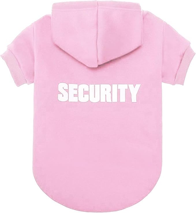 BINGPET Security Dog Hoodies Puppy Sweater Cold Weather Dog Coats Soft Brushed Fleece Pet Clothes Hooded Sweatshirt for Dog Cat