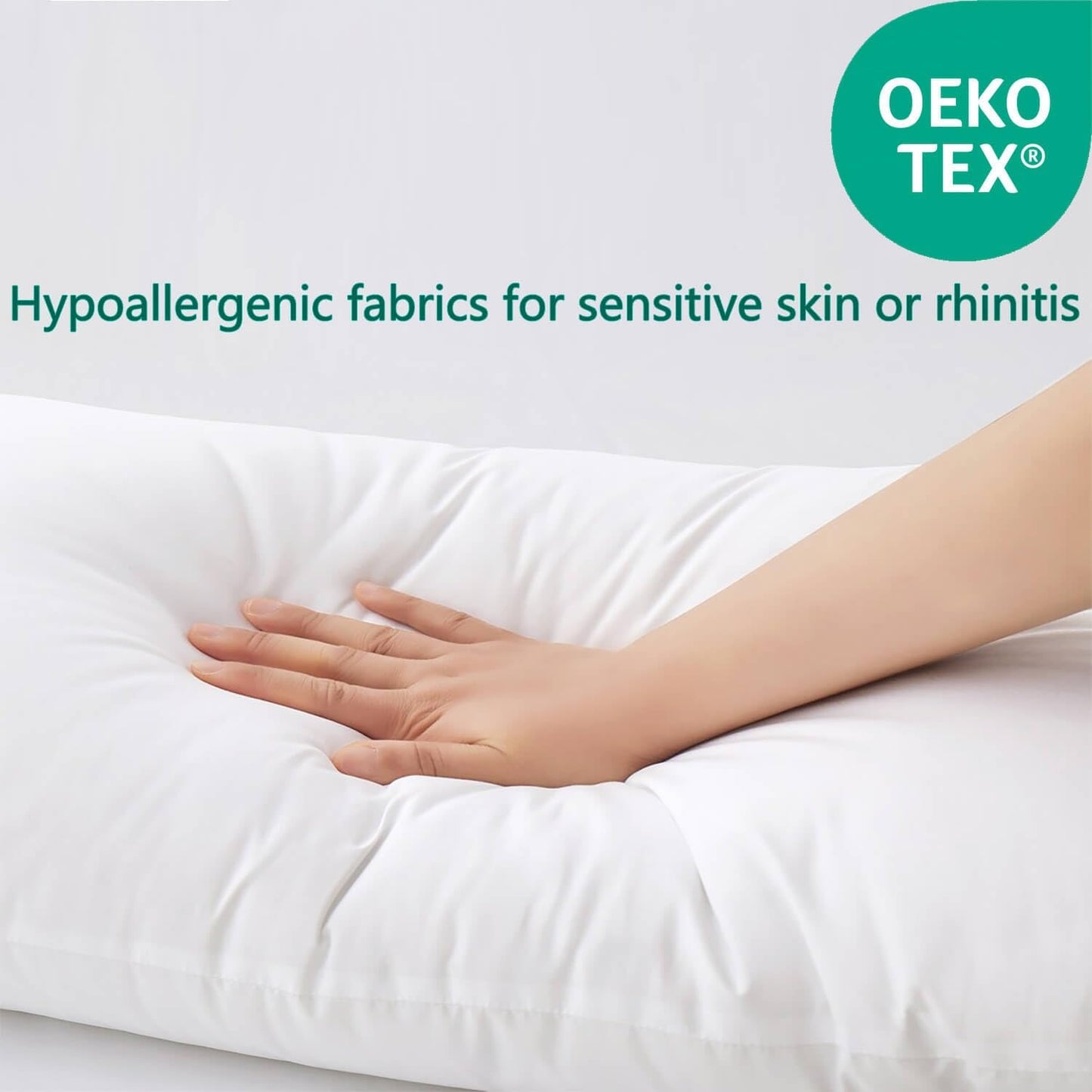 Gooeb Flat Ultra Thin Bed Pillows Standard/Queen Size Pillow Set of 2 Extra Soft Down Alternative for Stomach Back Sleeping White