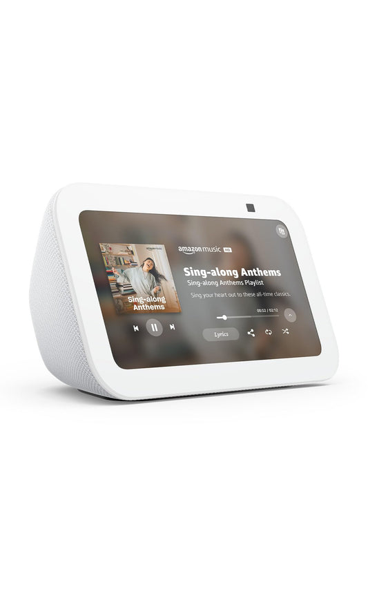 Amazon Echo Show 5 (newest model), Smart display, Designed for Alexa+, 2x the bass and clearer sound, Glacier White
