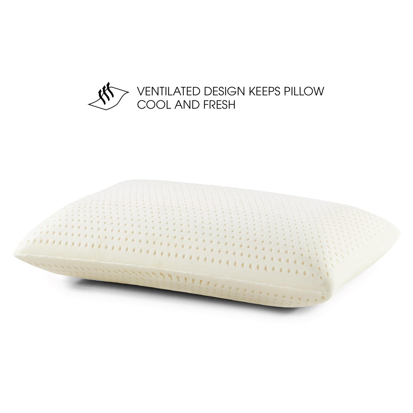 I AM Natural Talalay Latex Medium Support Bed Pillow for Sleeping, Removable and Breathable 100% Cotton Cover, White