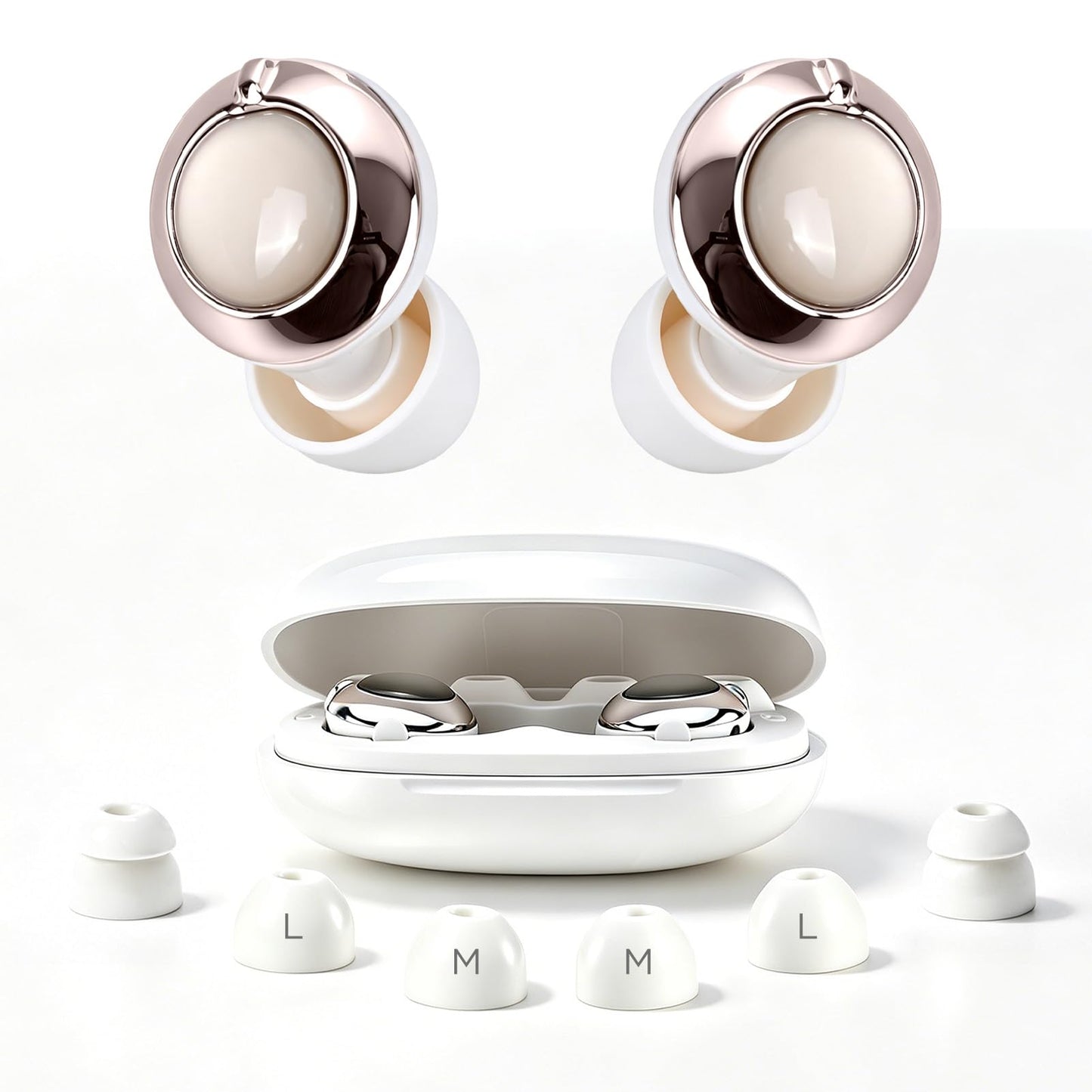 Ear Plugs for Noise Cancelliing, Adjustable Sleeping Earplugs 3 Noise Reduction Modes (23-38dB), Soft Reusable Silicone Ear Plugs for Concerts,Snoring,Plane Travel,Shooting with 8 Eartips Case (White)