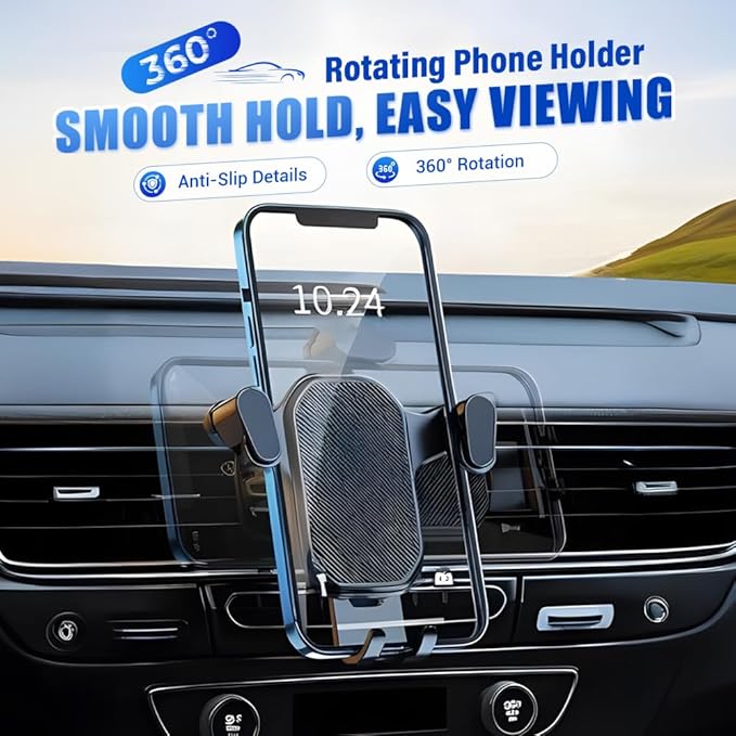 PVZXR Air Vent Car Phone Mount Holder,2026 New Wider Clamp & Metal Hook Car Phone Holder Vent [Thick Cases Friendly] Phone Holders for Your Car Mount Automobile Hands Free Cradle Air Vent (B-1PCS)