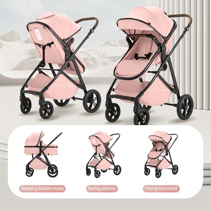 Premium High Chair Stroller: Reversible Seat for Bonding & Ultra-Smooth Fold (Black)