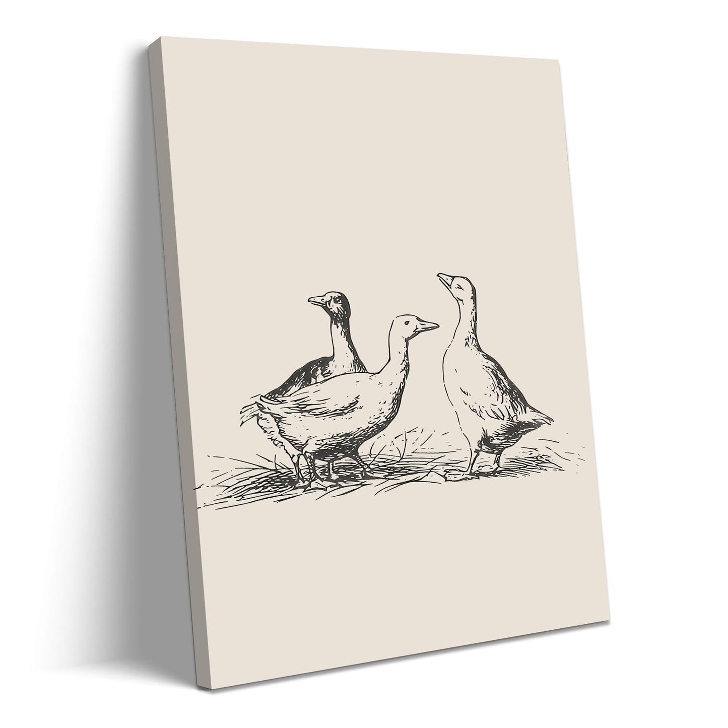 Framed Vintage Duck Canvas Wall Art