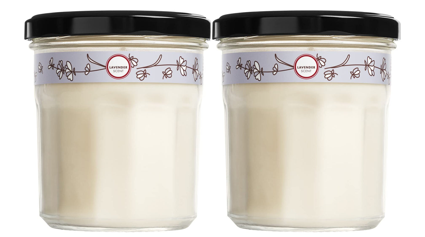 MRS. MEYER'S CLEAN DAY Lavender Soy Candle, Garden-Inspired Aromatherapy Homekeeping, 35 Hour Burn Time, Made with Essential Oils, 7.2 oz Large Glass Jar Candles (Pack of 2)