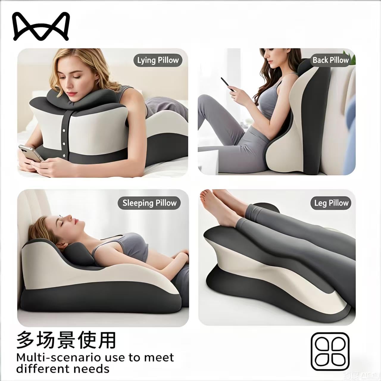 Aevixen 27° Wedge Pillow for Sleeping - Orthopedic Bed Wedge for Acid Reflux, GERD, Back & Neck Pain Relief - High Density Memory Foam with Washable Cover for Reading & Post Surgery Recovery