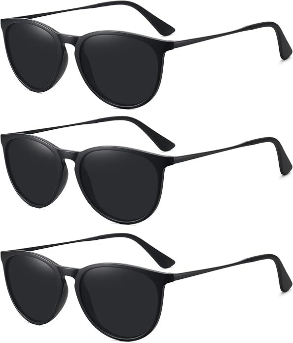 Retro sunglasses womens 2024 trendy round classic glasses
