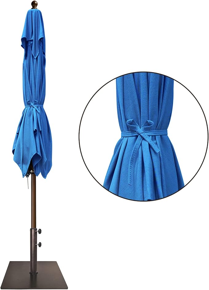EliteShade USA 10-Year-Non-Fading 6x6Ft Square Market Umbrella Patio Outdoor Table Umbrella with Ventilation, Royal Blue