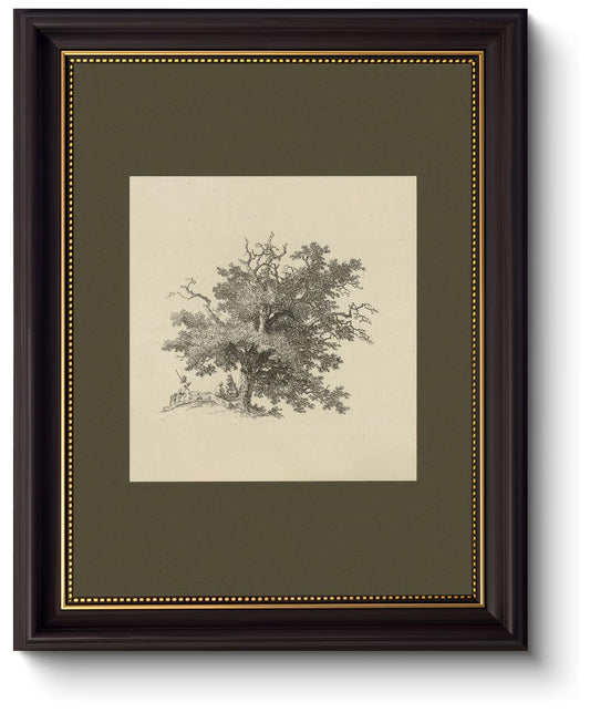 Myzoran Dark brown Frame Vintage Tree Wall Art Prints, Farmhouse Tree Sketch Landscape Pictures Painting,Rustic Neutral Vintage Siege Green Artwork,for Bathroom Bedroom Gallery Home Decor(16" x 24")