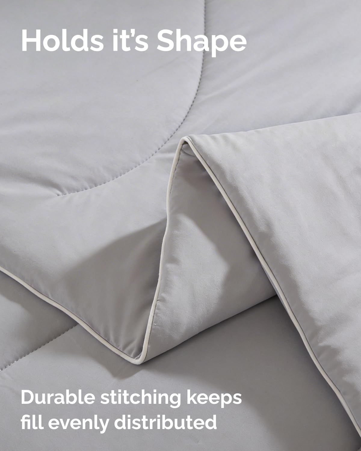 Cooling Comforter Full/Queen Size - Cooling Blanket for Hot Sleepers and Night Sweats - Summer Comforter for Full & Queen Size Beds - Soft, Breathable Cold Blanket for Sleeping - 90x90 (Light Grey)