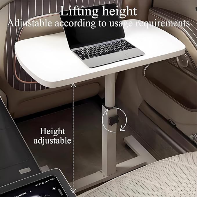 Portable Car Seat Tray Table, Multi-Functional Foldable Car Desk, RV Folding Table, Desk Computer Workstation for Motorhome, Car Computer Desk for Working, Eating (White, 18.9" Lx9.4 W/48x24cm)