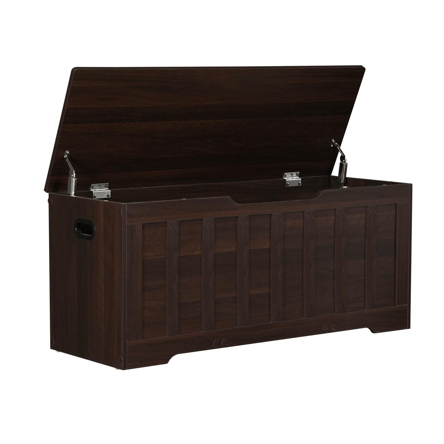 VANKILEY 43.3" Storage Chest Extra Large,Storage Trunk with 2 Safety Hinges,Wooden Storage Bench,Shoe Bench,43.3x15.7x19.1 Inch,Easy Assembly,Storage Bench for Bedroom,Living Room,entryway(Espresso).
