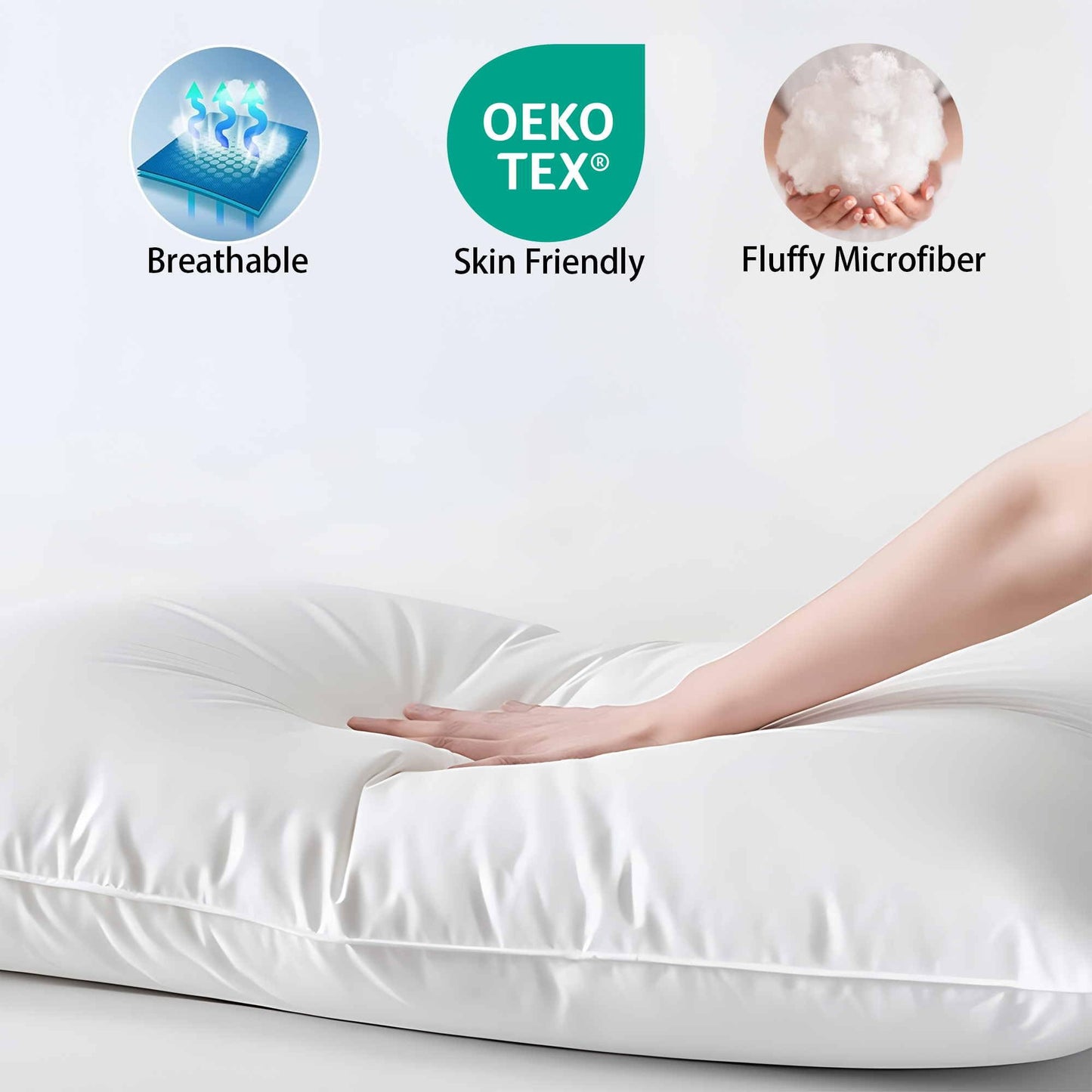 iFaon Thin Flat Slim Ultra Soft Bed Pillows Queen Size Set of 2 Pack for Sleeping, Bed Pillow for Stomach Back and Side Sleepers, Machine Washable 20x28 inches