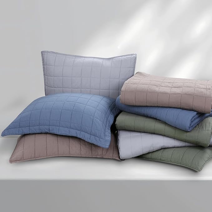 100% Cotton Quilt Sets Queen Size- Soft Lightweight Quilt Bedding Set for Bedroom Decor- Bedspread in Geometric Pattern with 2 Pillow Shams for All Season, 90x98 inches