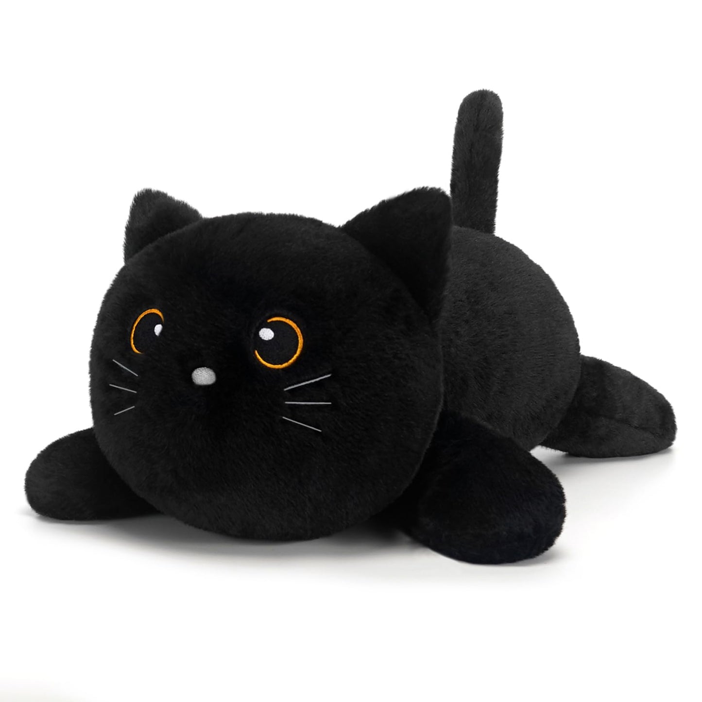 SQEQE Weighted Stuffed Animals Black Cat, Weighted Black Cat Plush, Plushies for Cozy Comfort, Soft Black Cat Pillow Toy for Kids Adults, Christmas & Valentines Gift 9.8 Inch, 0.8 Lb