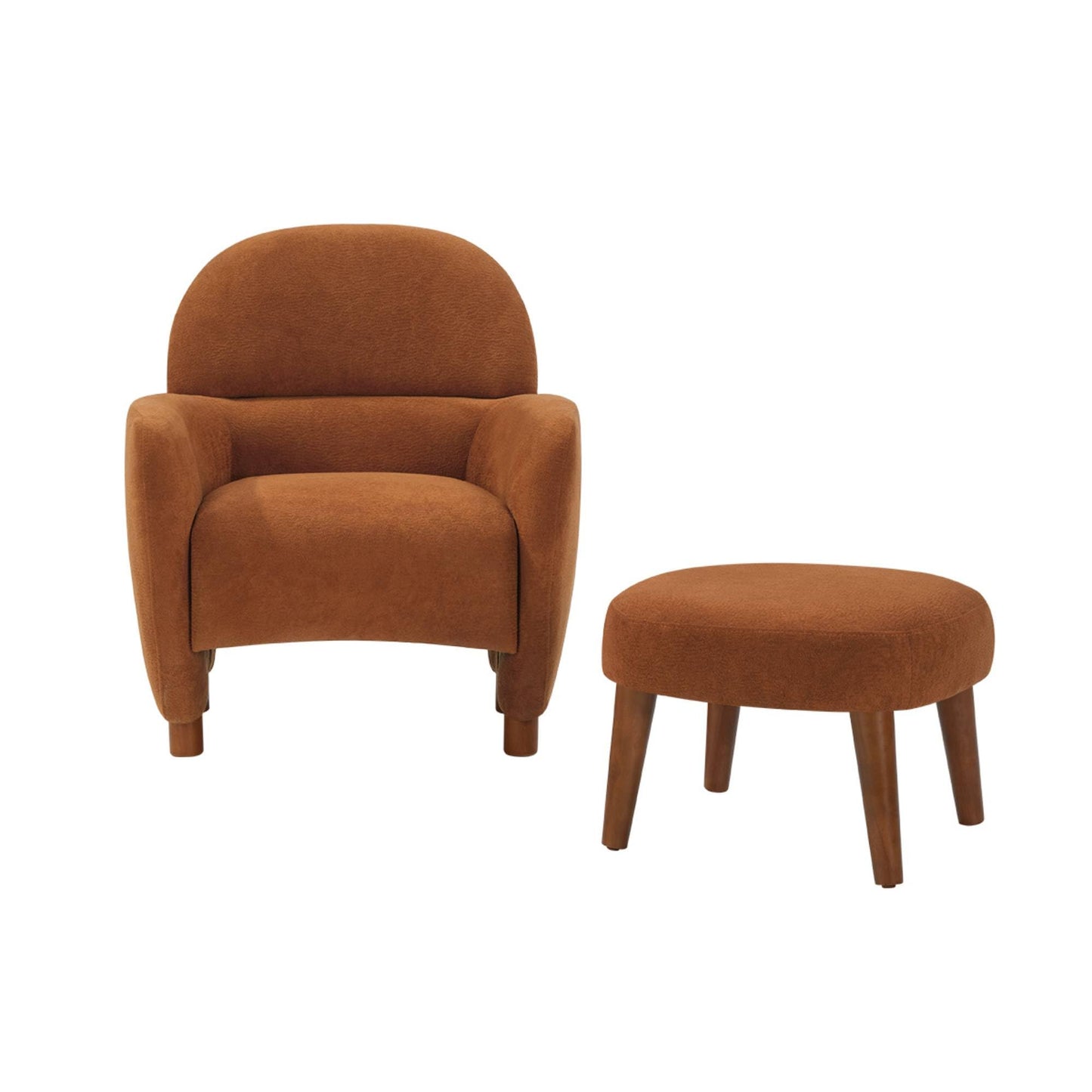 KEIKI Modern Lazy Chair with Ottoman, Upholstered Bedroom Lounge Chair for Unwinding, Soft Leisure Accent Chair with Footrest, Perfect for Night Reading, Quiet Corners & Restful Moments at Home