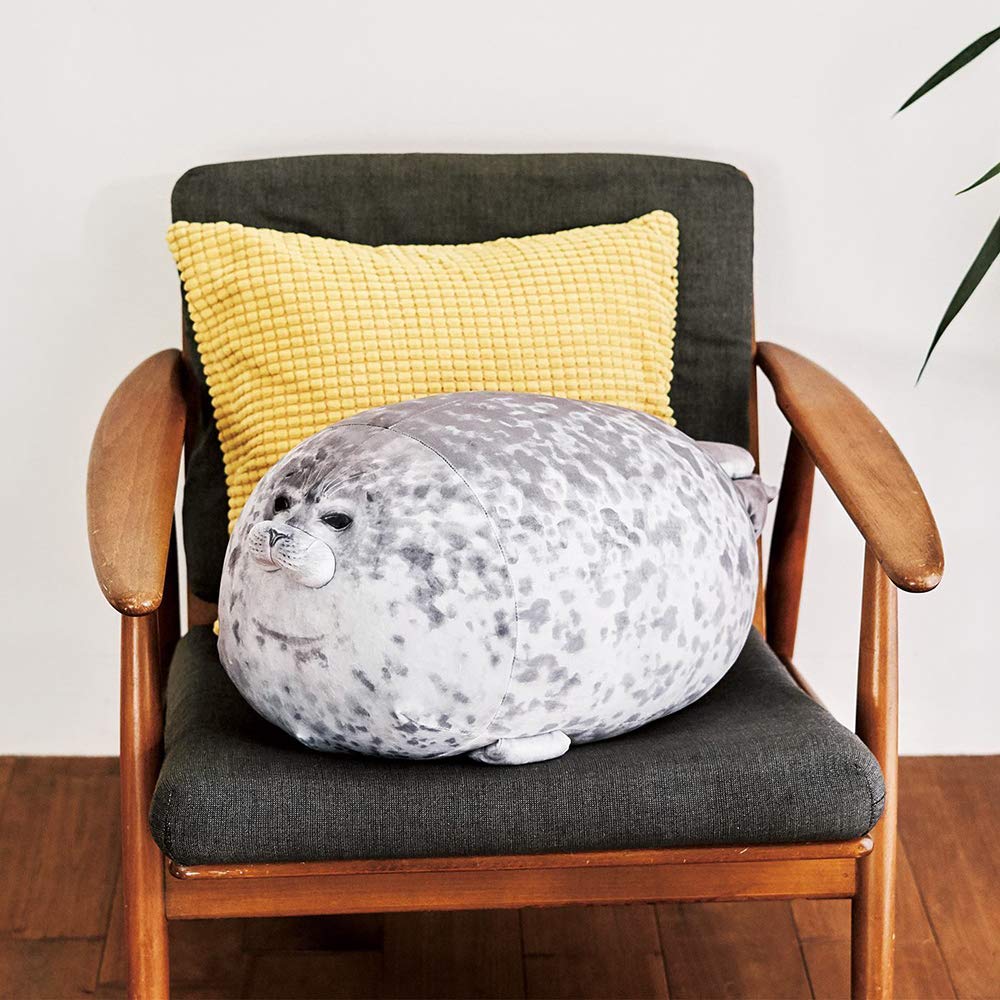 ETAOLINE Chubby Blob Seal Pillow Cute Seal Plush Toy Cotton Stuffed Animals (Large)