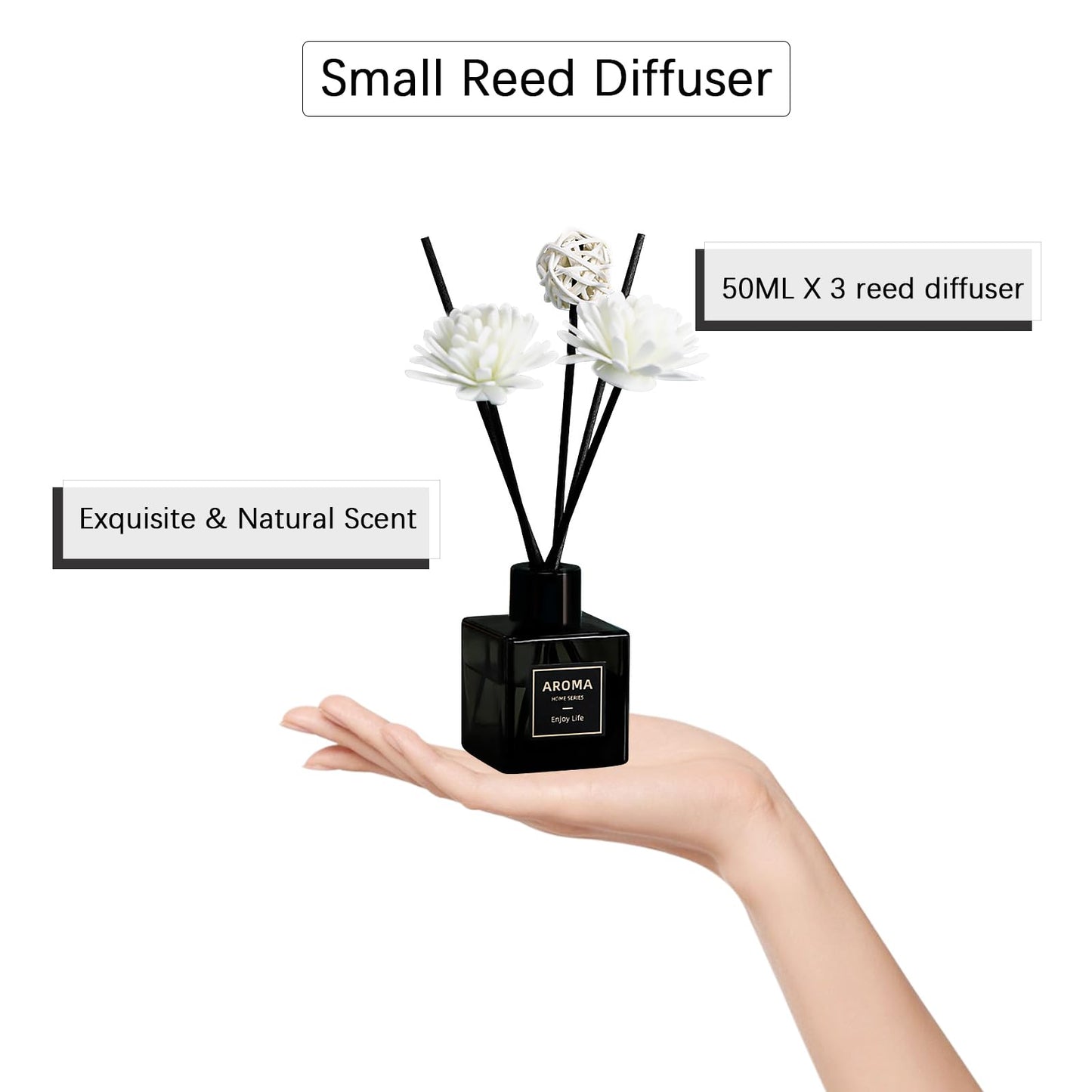 Pierides Reed Diffuser Set of 3,Lavender Scented Oil Diffuser with 15 Sticks,(50ml) x 3 Home Fragrance Reed Diffuser for Home Living Room Bedroom Bathroom Air Freshener