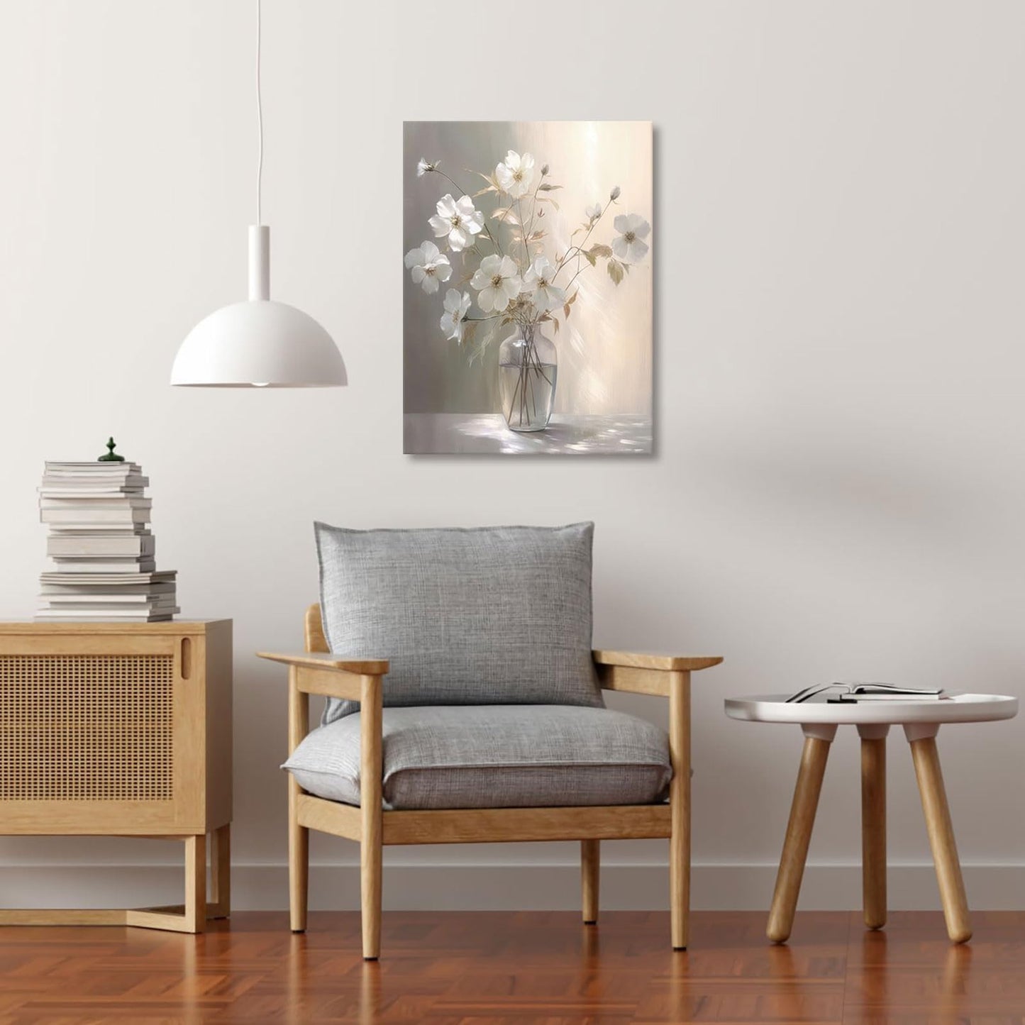 Canvas Wall Art Floral Bathroom Bedroom Framed Artwork Modern Wall Decoration 18x24 Inch Print for Kitchen Home Decor