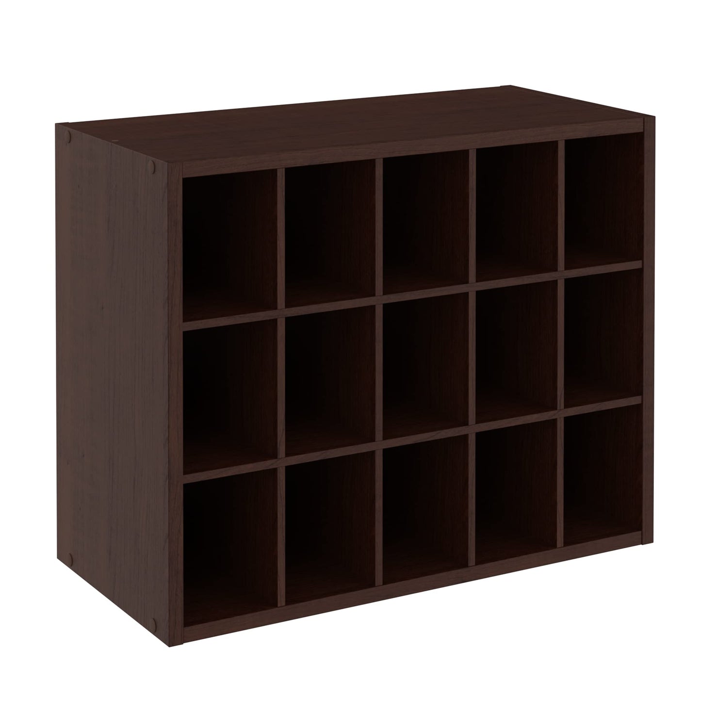 ClosetMaid 15 Cube Stackable Storage Organizer for Shoes, Bags, Crafts, Hobbies with Wood Shelves, for Closet, Entryway or Mudroom, Espresso