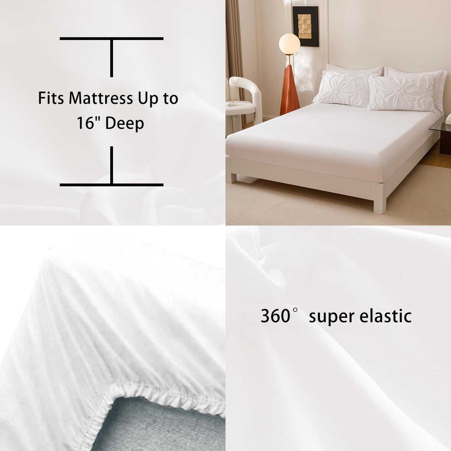 Nttopship White Queen Comforter Set - 7 Pieces Bed in a Bag, Premium Comforters Queen Size Bed Set Pintuck Pinch Pleat Complete Comforter Set with Flat Sheet, Fitted Sheet and Pillowcases,White