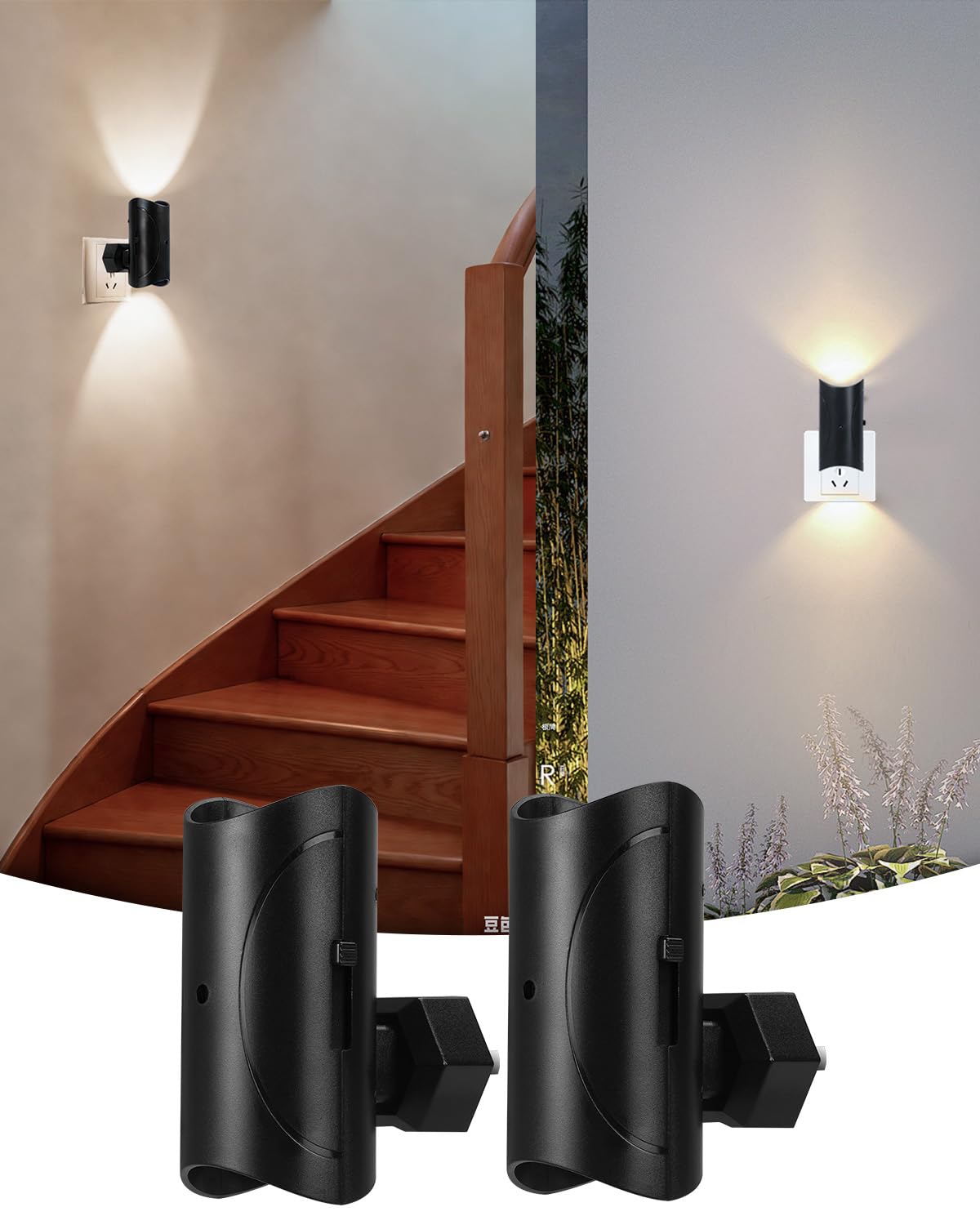 Aethrivex 2 Pack Night Lights Plug into Wall, Modern LED Night Light Plug in, 0-100LM Adjustable Brightness, Dimmable Night Lights for Hallway Bedroom Stairway, White Light 6500K (White Light)