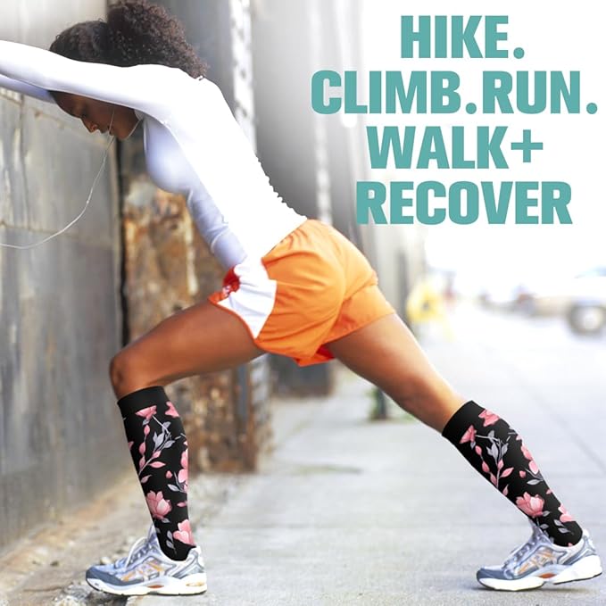 Laite Hebe Compression Socks for Women & Men Circulation(6 pairs)-Graduated Supports Socks for Running, Athletic Sports