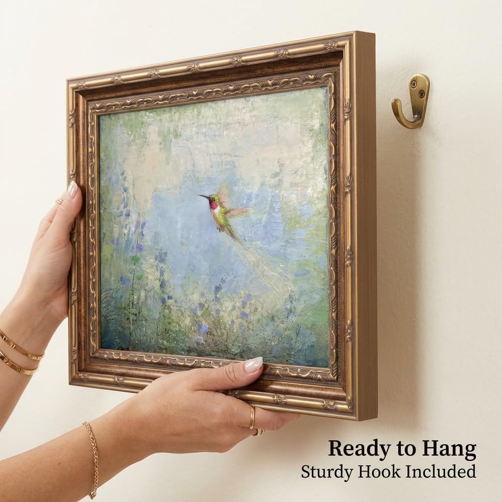 Hummingbird Wall Art Framed Canvas Prints, 8x10 Inches