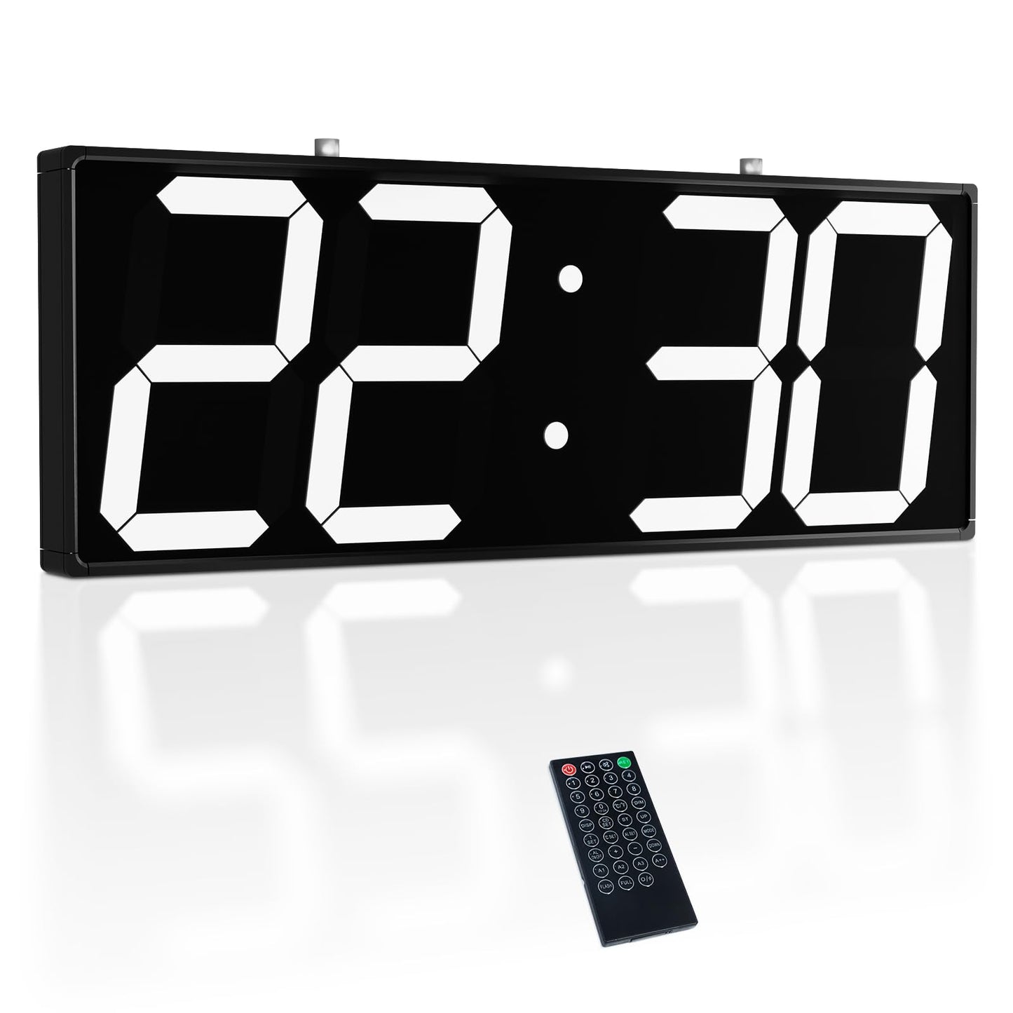 CHKOSDA Digital Wall Clock with Double Sided Display, Large Digital Clock with Timer,Alarm,Temperature and Date,Two Faced Hanging Digital Clock Large Display for Multiple Public Places(White)