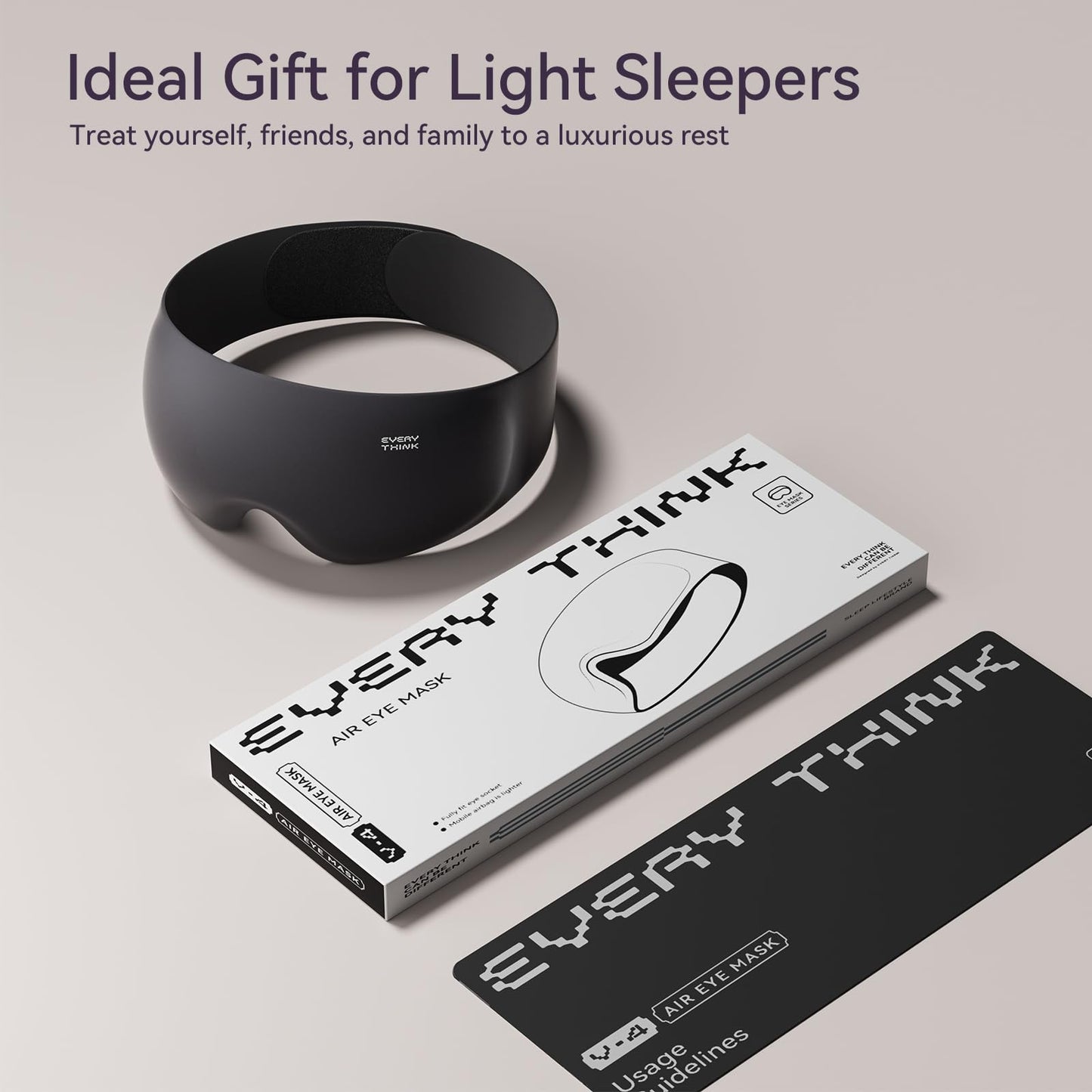 EVERY THINK Sleep Mask for Men Women - Eye Masks for Sleep, 100% Blackout Eye Covers for Sleeping, Eye Mask for Lash Extensions, 3D Zero Eye Pressure Travel Eye Mask Blindfold for Side Sleeper