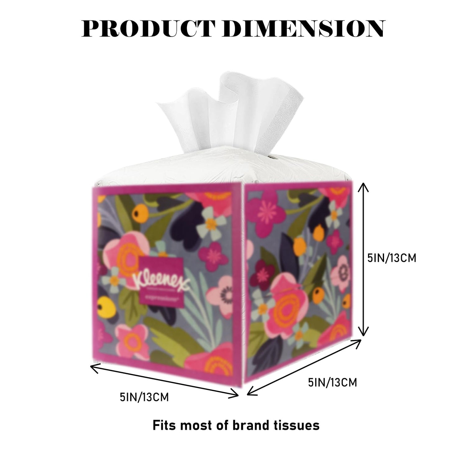 Tissue Box Holder Cover Square Tissue Cube Cover PU Leather Tissue Organizer with Bottom Belt for Bathroom, Tabletop, Kitchen, Night Stands, Office, Home, Car (2, White)