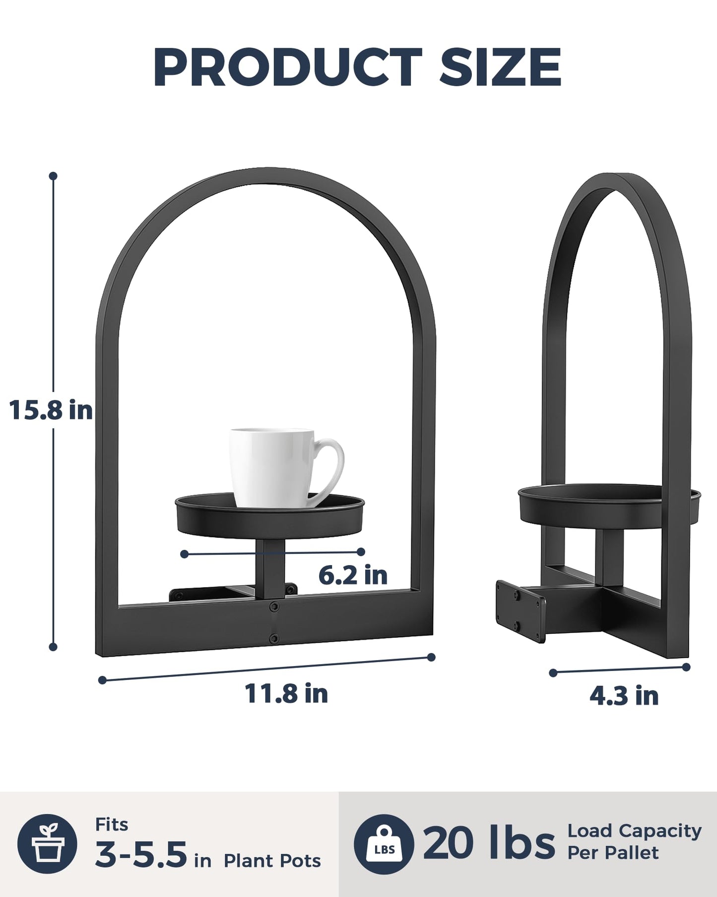 Bamworld Plant Stand Indoor, Plant Hanger Wall Planters for Indoor Plants Window Plant Shelves Plant Holder Wall Decor, Room Decor, Round (Patent Design)