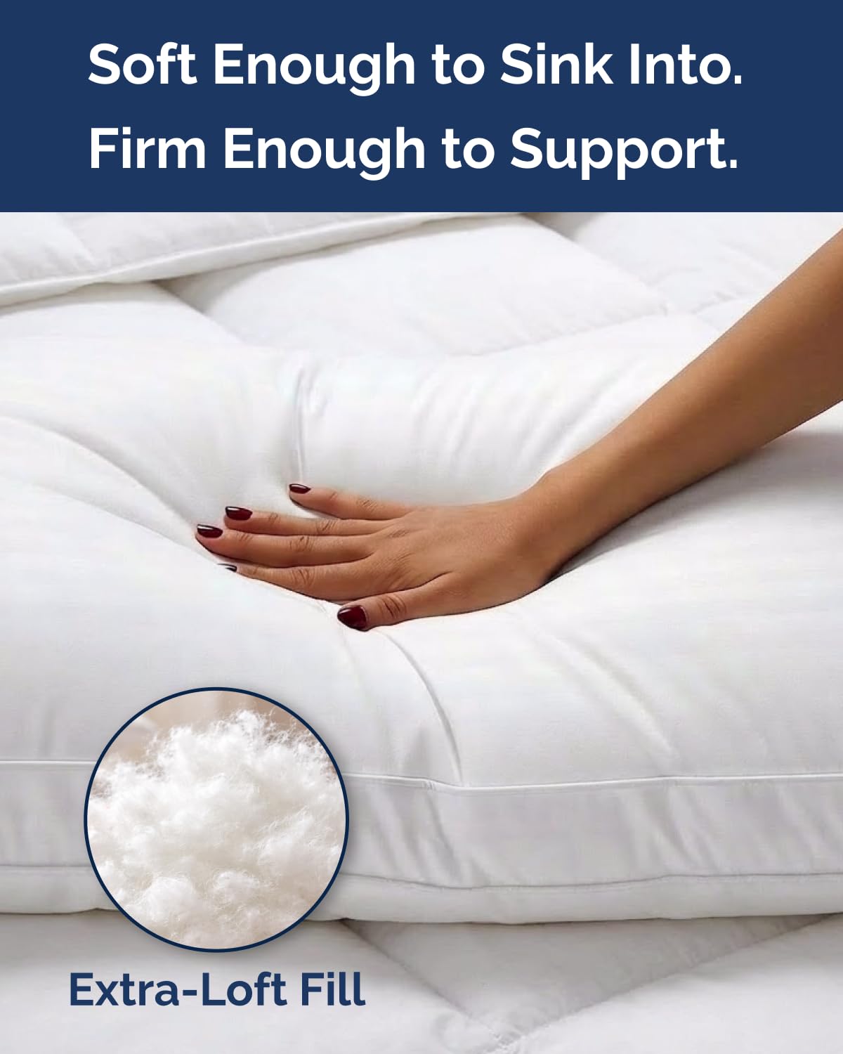 Bed Pillows for Sleeping Standard Size Set of 2 - Super Soft & Fluffy w/ Down Alternative Filling - Hotel Luxury Quality, Gusseted Pillow for Back, Stomach & Side Sleepers - Comfy & Breathable - White
