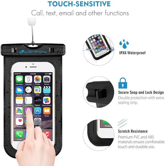 Universal Waterproof Case, 2 Pack IPX8 Waterproof Phone Lanyard Dry Bag with Neck Strap for iPhone 17 16 15 14 13 12 XS Pro Plus Galaxy S24 S23 Edge Note Google Pixel LG HTC Sony Moto up to 7.5"