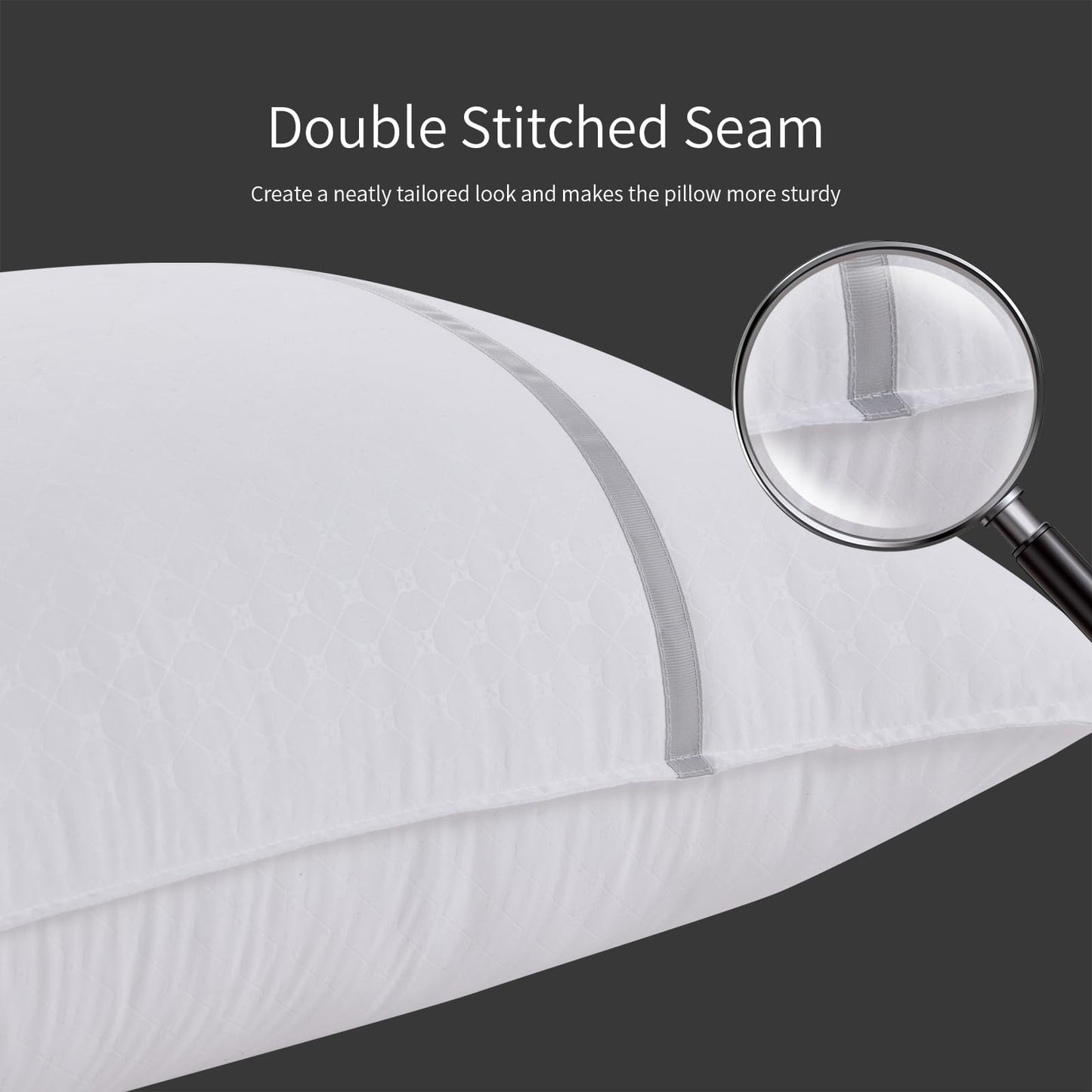 MUFEW King Size Pillows Set of 2, Medium Firm Hotel Pillows for Sleeping, Cooling Bed Pillows for Side & Back Sleepers, Down Alternative Filling, 20 x 34 Inches