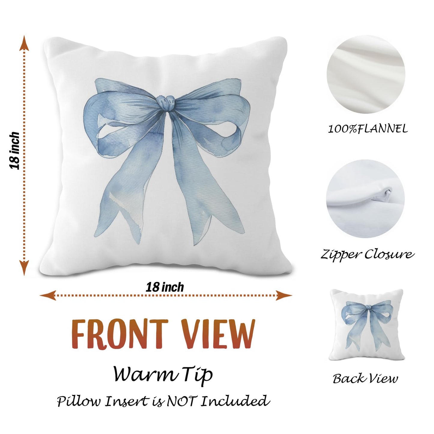 OTOUO Western Cowgirl Pillow Covers 18x18 - Howdy Long Live Cowgirls Boots Pillow Cover, Western Blue Coquette Bows Home Room Decor, Set of 4