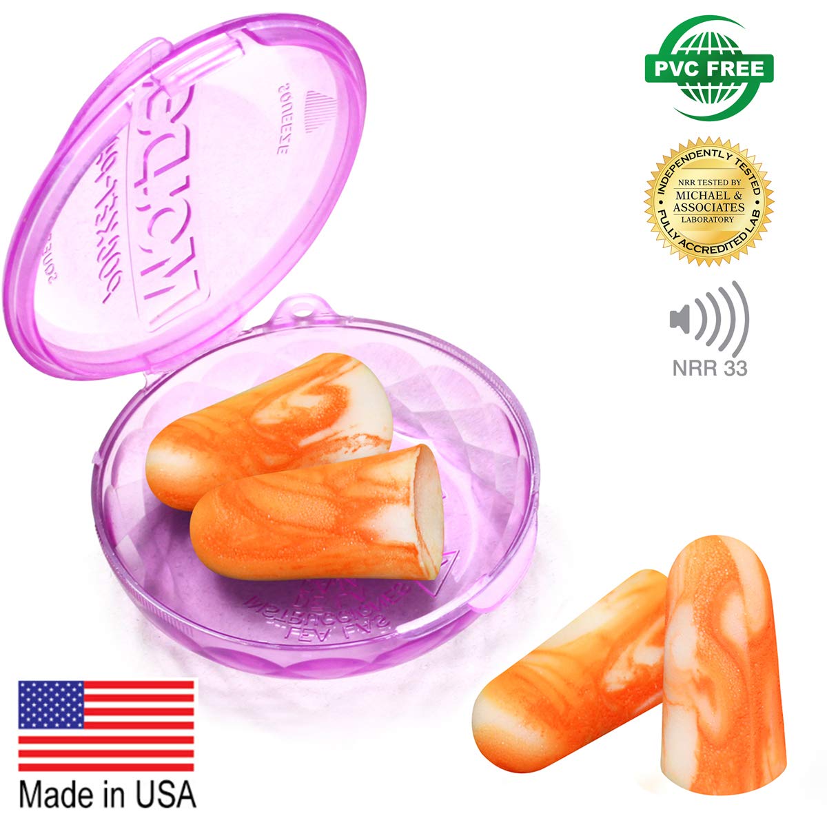 Moldex Soft Foam Ear Plugs 50 Pairs Softies® Sparkplugs Comfortable Ear Plugs for Sleeping, Snoring, Travel, Concerts, Studying, Loud Noise, Work -33dB Highest NRR Made in USA