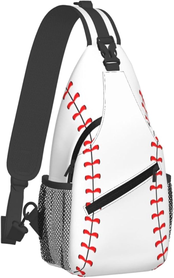 QFXUYNG Baseball Ball Adult Sling Bag Unisex Chest Bags Crossbody Backpack Casual Daypacks Shoulder Bag for Women Men Cycling Hiking Travel