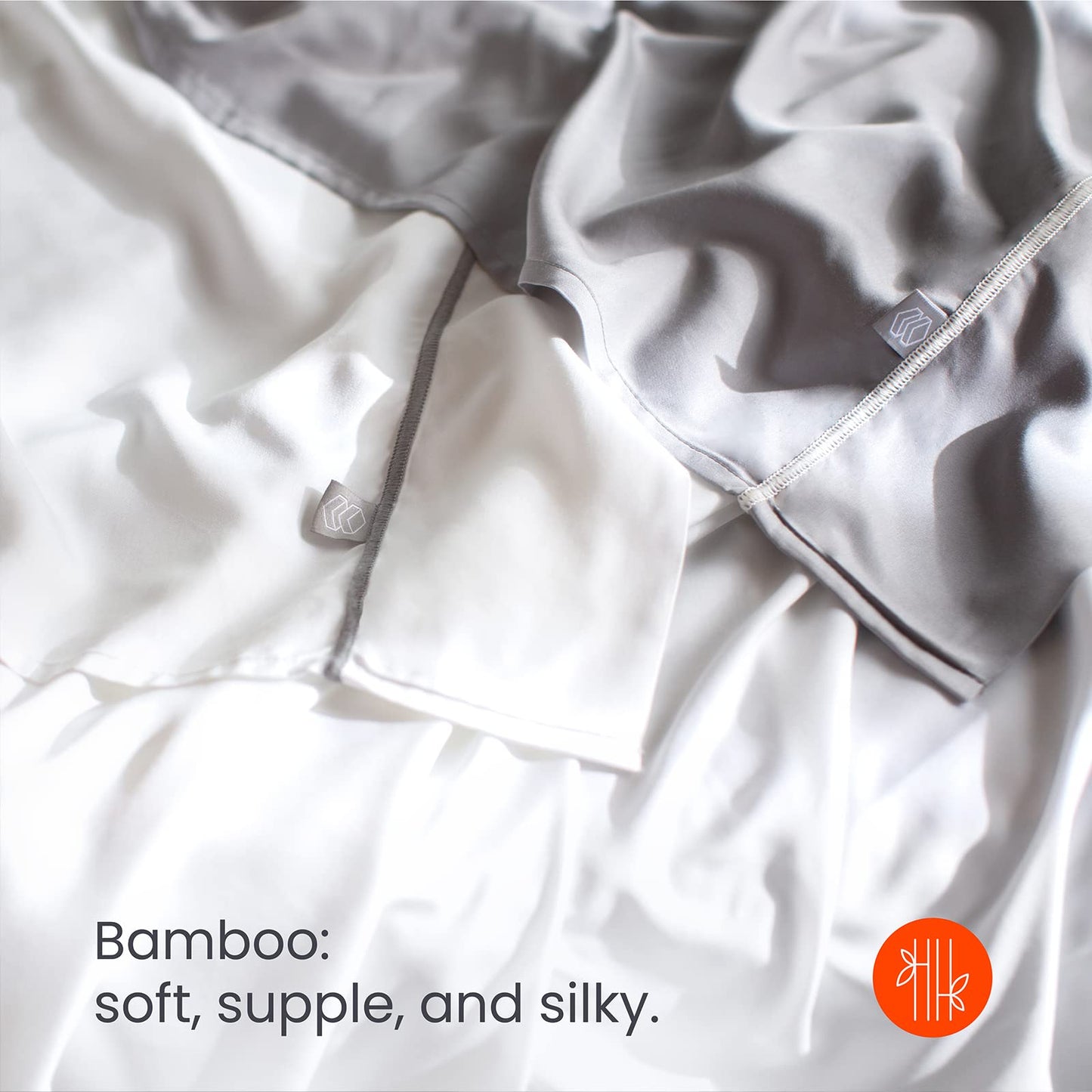 Layla Bamboo Bed Sheets | 100% Viscose from Bamboo | Breathable with Temperature Control | Soft, Silky, and Light Bed Sheets (Gray, King)