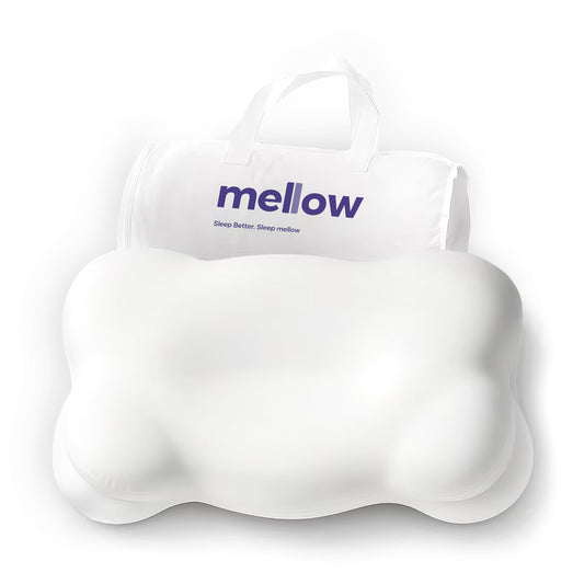Mellow CloudAlign Memory Foam Pillow for Neck & Shoulder Support, Dual Height Ergonomic Cervical Pillow for Side Back & Stomach Sleepers, Contoured Orthopedic Bed Pillow with Washable Cover, Standard