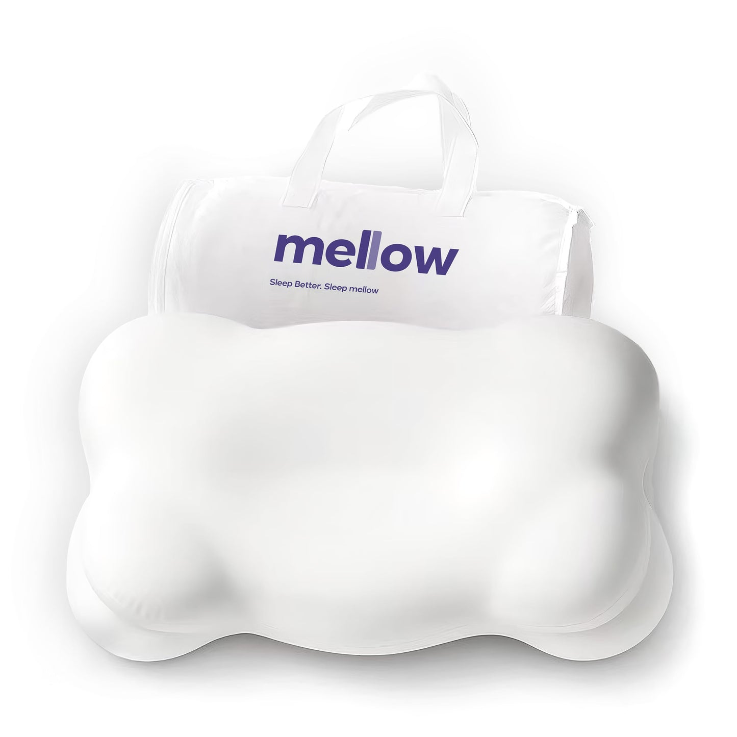 Mellow CloudAlign Memory Foam Pillow for Neck & Shoulder Support, Dual Height Ergonomic Cervical Pillow for Side Back & Stomach Sleepers, Contoured Orthopedic Bed Pillow with Washable Cover, High
