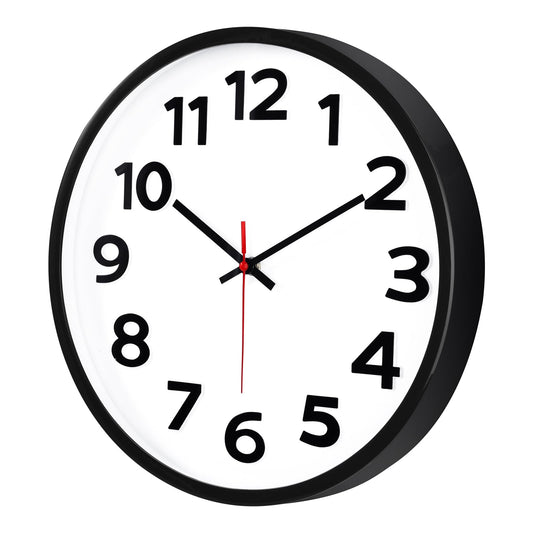 Keepcross 14 Inch Wall Clock Battery Operated Silent Non-Ticking, 3D Big Numbers Easy to Read, Analog Quartz Round Clock