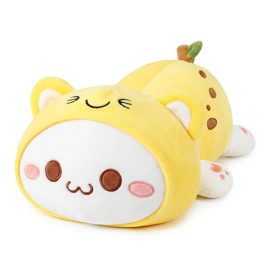 Onsoyours Cute Kitten Banana Cat Plush Toy Stuffed Animal Kitty Soft Banana Plushie Pillow for Kids (Banana Cat, 12")