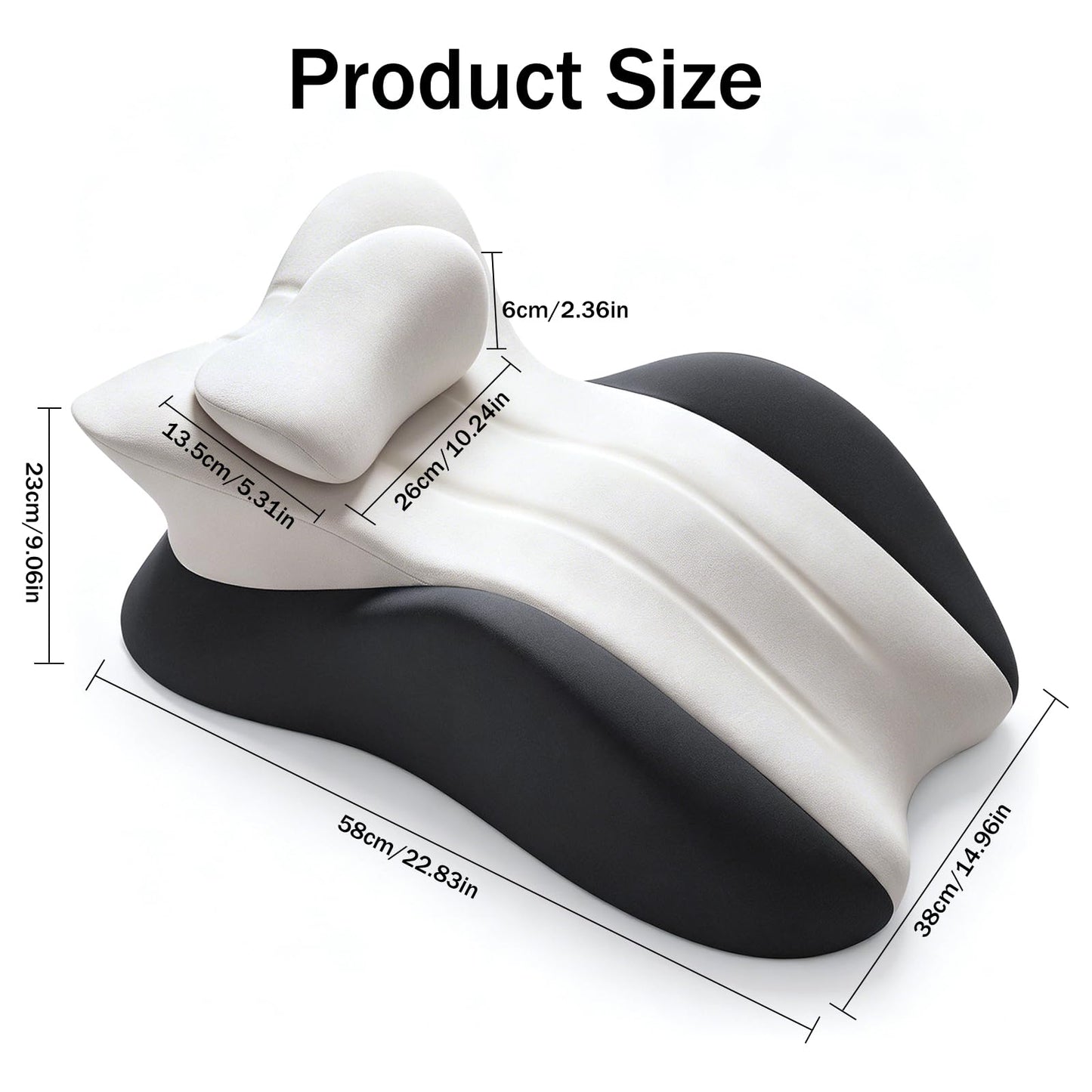 cjc Ergonomic Memory Foam Wedge Pillow 27° Support for Neck,Back and Waist,Multi-Position Bed Support Pillow with Removable Cover (Double Gray)