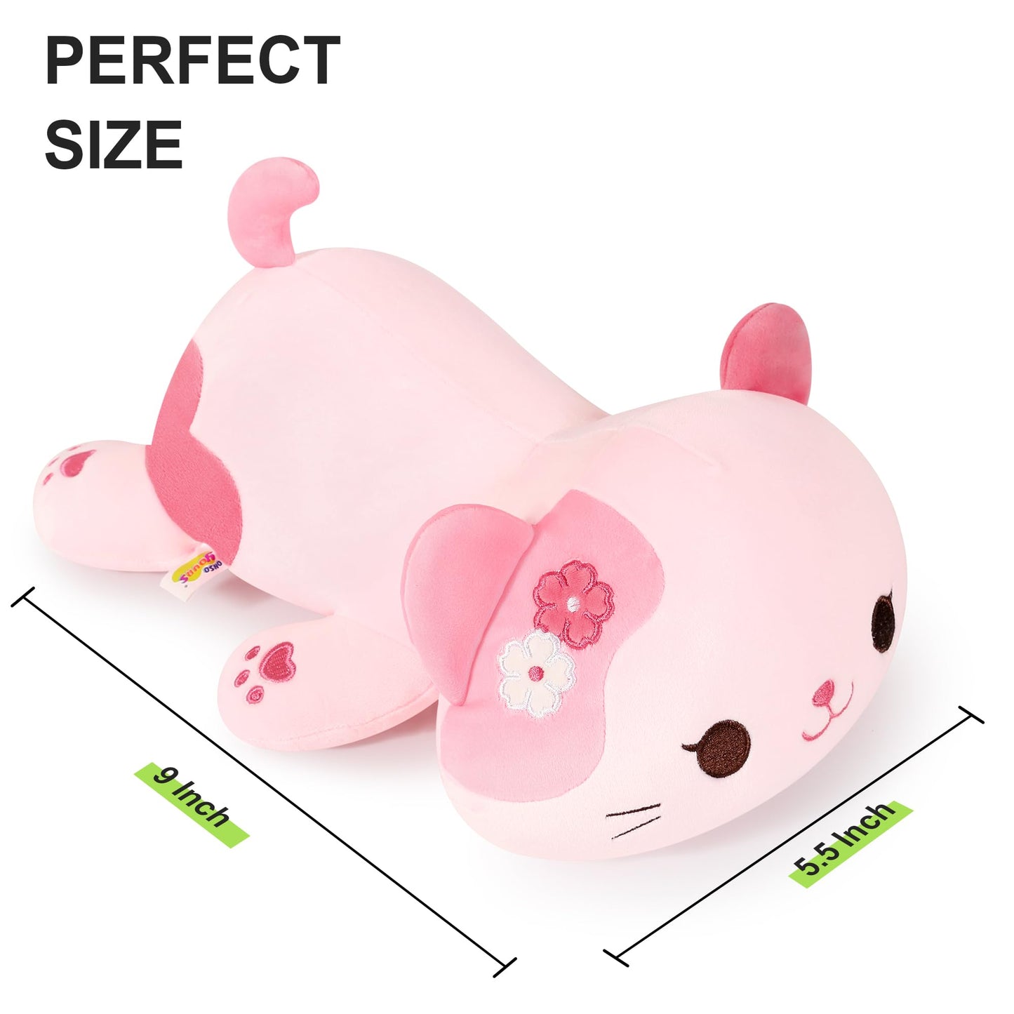 Onsoyours Original Sakura Cat Plush Cute Kitten Stuffed Animal Soft Little Pink Kawaii Kitty Plush Toy Gift for Kids & Adults (Sakura Cat, 9")
